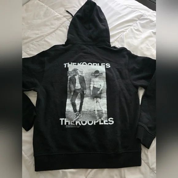 THE KOOPLES Graphic Hoodie With Couple And Logo black designer